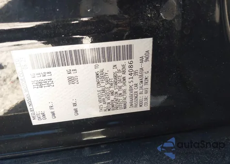 2023 Nissan Maxima Sr Xtronic Cvt из США, поврежденный, VIN 1N4AA6EV8PC514086